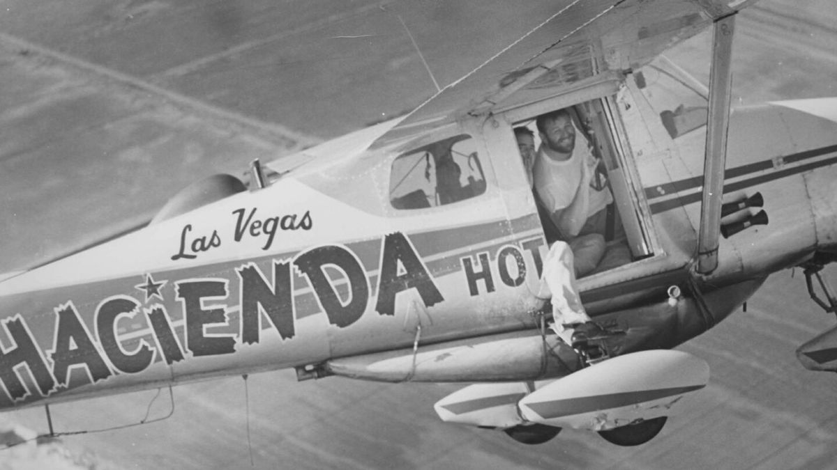 <i>Howard W. Cannon Aviation Museum</i><br/>Robert Timm (front) and John Cook fly in their modified Cessna 172.