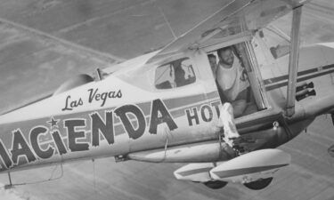 Robert Timm (front) and John Cook fly in their modified Cessna 172.