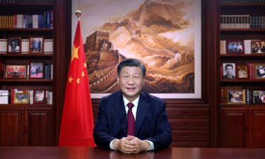 Chinese leader Xi Jinping delivers a New Year address in Beijing