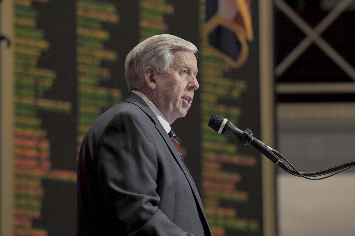 FILE - Gov. Mike Parson delivers his State of the State address in the Missouri House chamber.