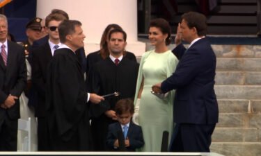 Florida Gov. Ron DeSantis swore an oath to a second term in office on Tuesday.
