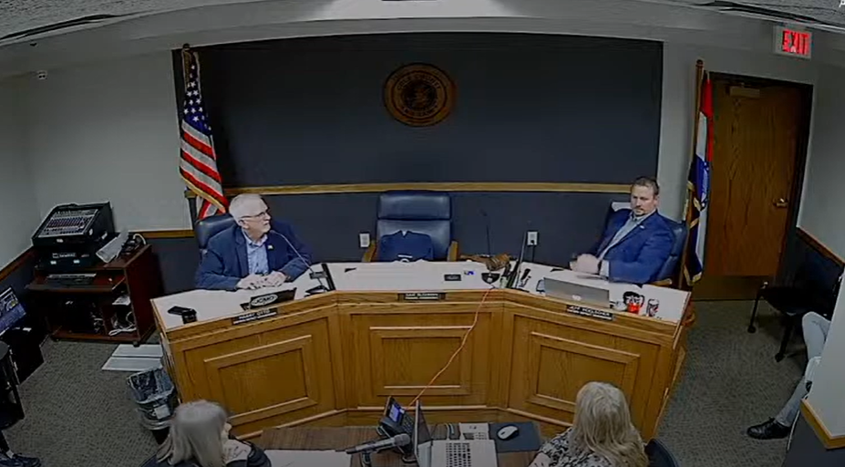 A screenshot of the Cole County Commission's meeting on Tuesday. 