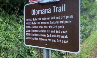 As hikers approach the Olomana Trail