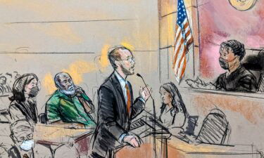 A courtroom sketch of Abu Agila Mohammad Mas’ud Kheir Al-Marimi during a DC federal court appearance on December 12