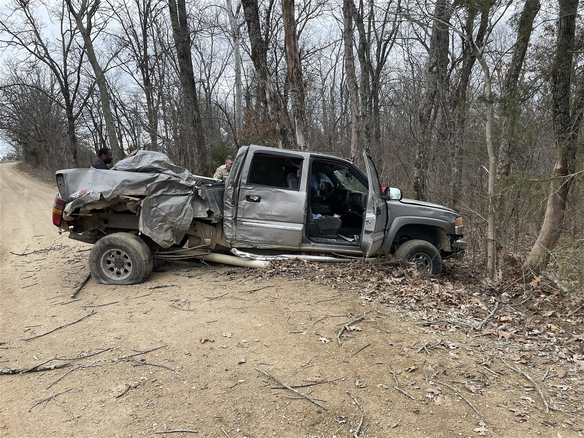 This truck crashed after someone drove it during a chase in Maries County. The Maries County Sheriff's Office is looking for the driver, the department said on its Facebook page.