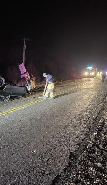 Crews respond to a rollover crash that occurred Wednesday night in Montgomery County .