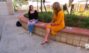 Boca Raton High School senior Elyse Potash speaks to WPTV anchor Ashley Glass during the 2022-23 academic year.