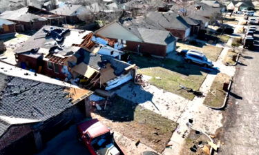 Aerial image of the damage from the storms that hit Norman