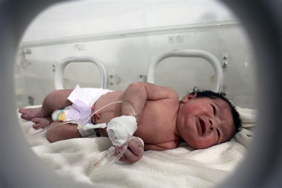 <i>Ghaith Alsayed/AP</i><br/>The baby girl receives treatment inside an incubator at a children's hospital in the town of Afrin