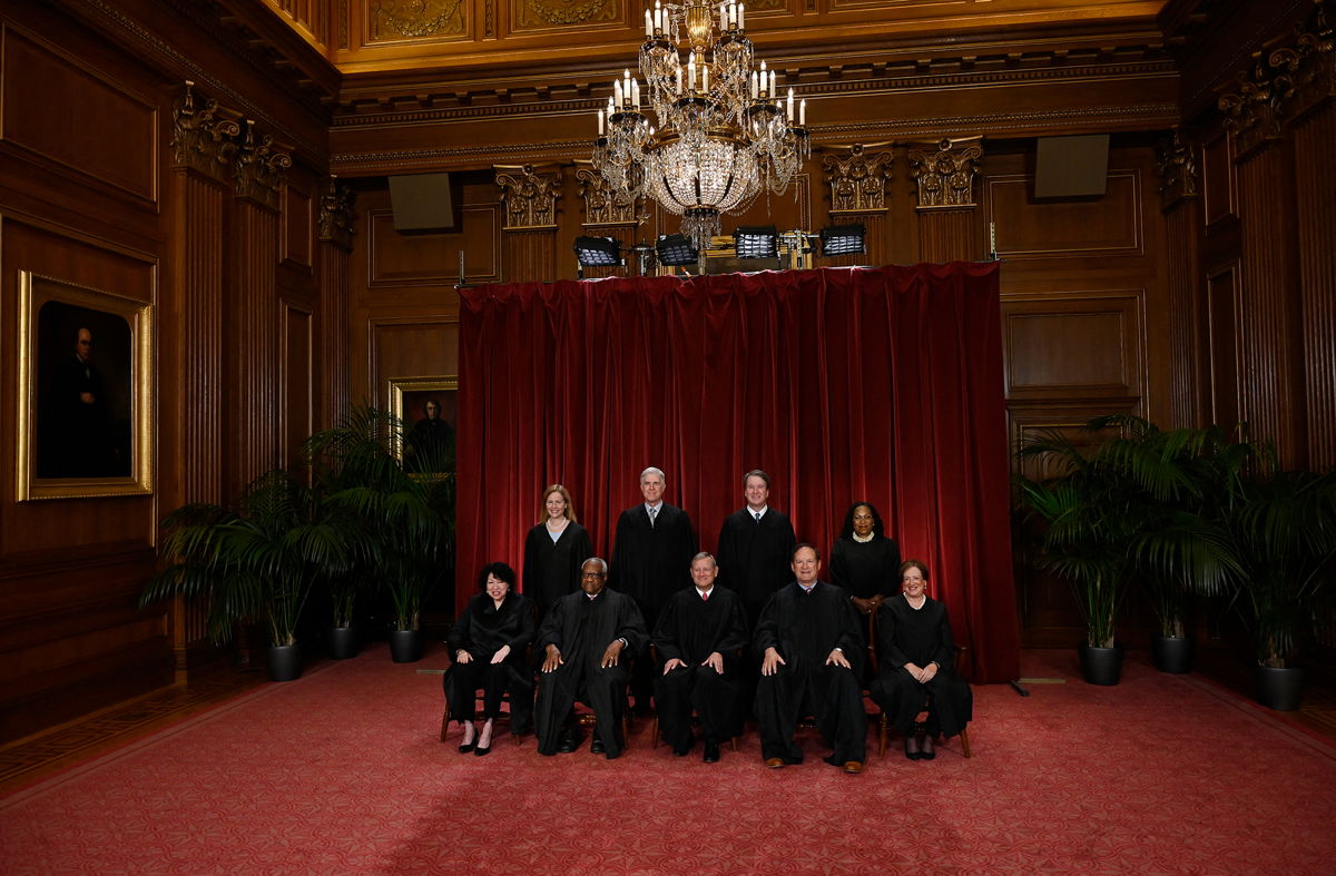<i>Olivier Douliery/AFP/Getty Images</i><br/>The Supreme Court is under fresh pressure to adopt a code of ethics. Supreme Court Justices here pose for their official photo in Washington