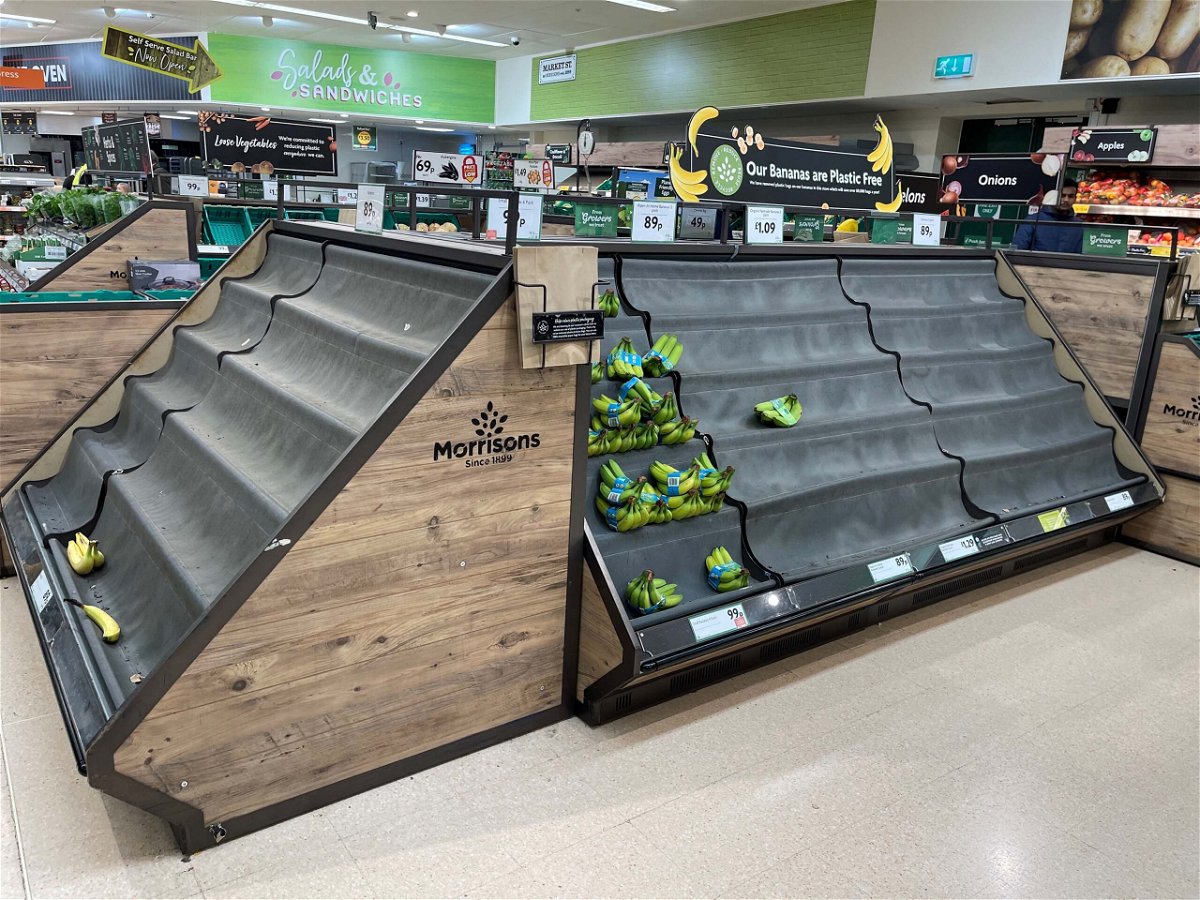 <i>K.Warden/Reuters</i><br/>This image from February 24 shows sparsely stocked shelves in Morrisons in Dover in Kent