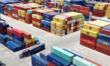 Trade between the United States and China hit a record high in 2022. Shipping containers sit on the dock at the Port of Oakland on May 20