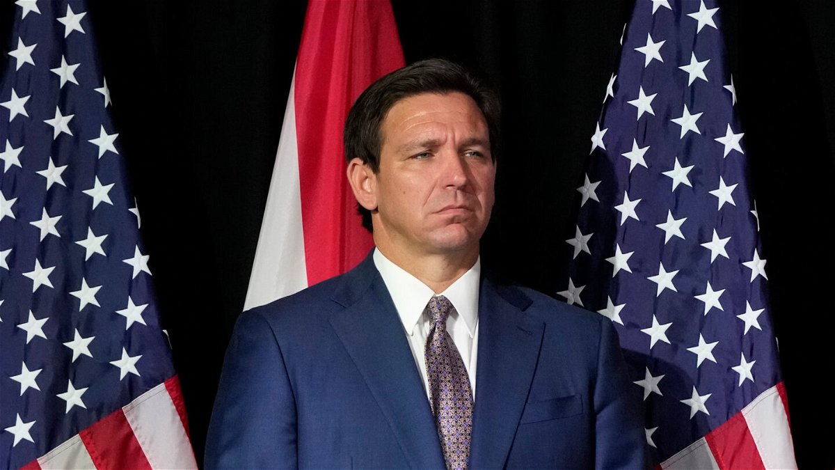 <i>Wilfredo Lee/AP</i><br/>Florida Gov. Ron DeSantis looks on after announcing a proposal for Digital Bill of Rights on February 15 at Palm Beach Atlantic University in West Palm Beach