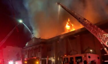 Flames rise from the First AME Church of Oakland