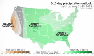 The precipitation outlook from NOAA's Climate Prediction Center shows the West drying out for the next 6-10 days.