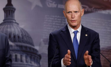 Sen. Rick Scott (R-FL) speaks during a news conference at the U.S. Capitol Building on January 25