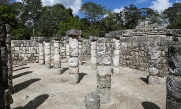 A general view of "Casa de La Luna" is seen here during a media tour to Chichen Viejo at the archaeological site of Chichen Itza