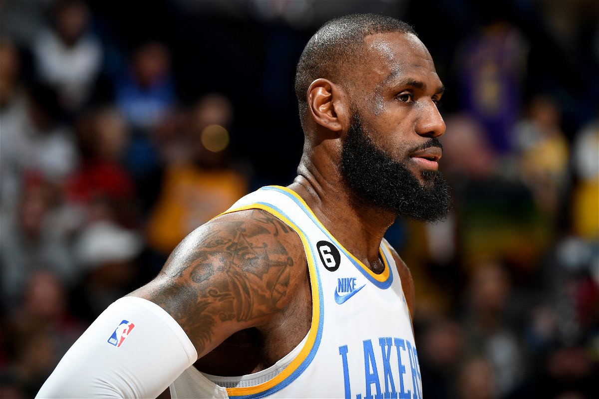 <i>Andrew D. Bernstein/NBAE/Getty Images</i><br/>LeBron James of the Los Angeles Lakers looks on during the game against the New Orleans Pelicans on February 4