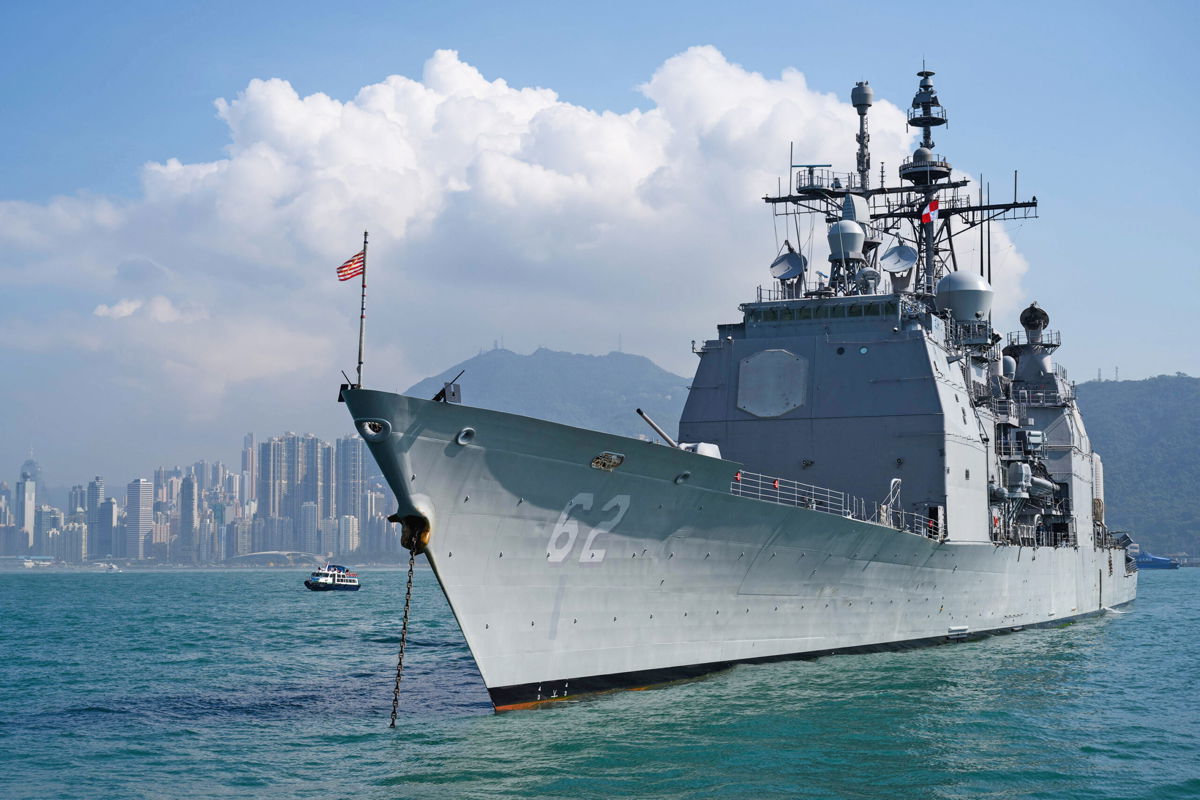 <i>Anthony Wallace/AFP/Getty Images</i><br/>The guided missile destroyer formerly known as the USS Chancellorsville