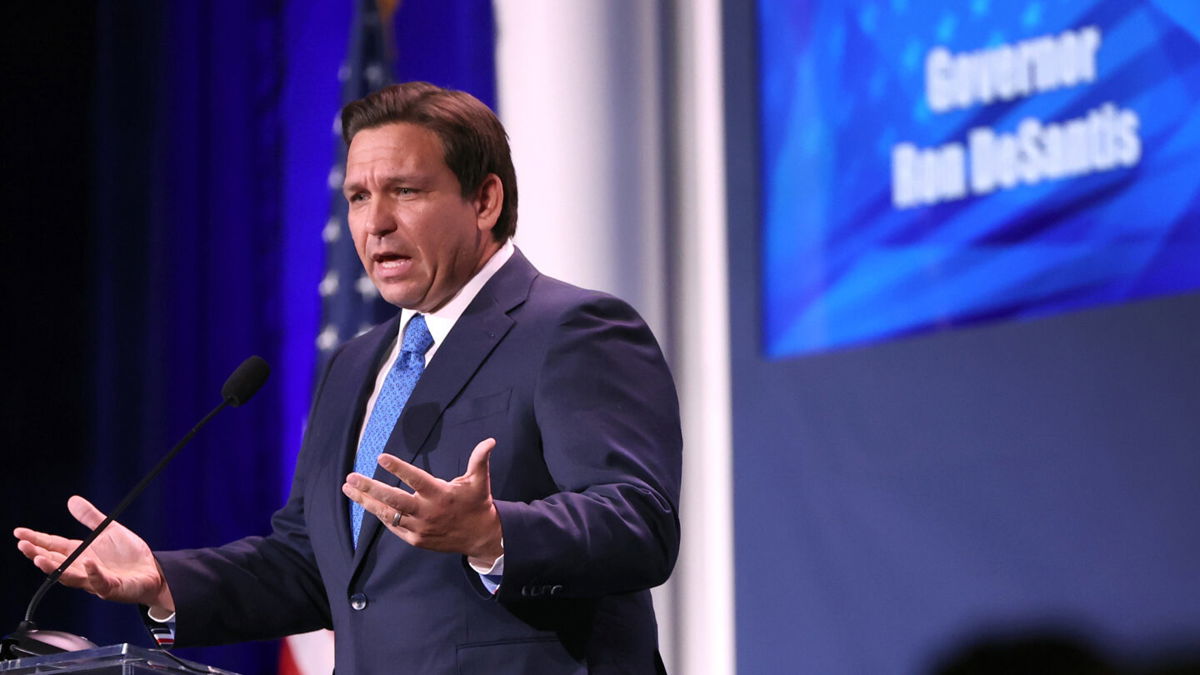 <i>Scott Olson/Getty Images</i><br/>Florida Gov. Ron DeSantis speaks at a Republican Jewish Coalition event in Las Vegas on November 19