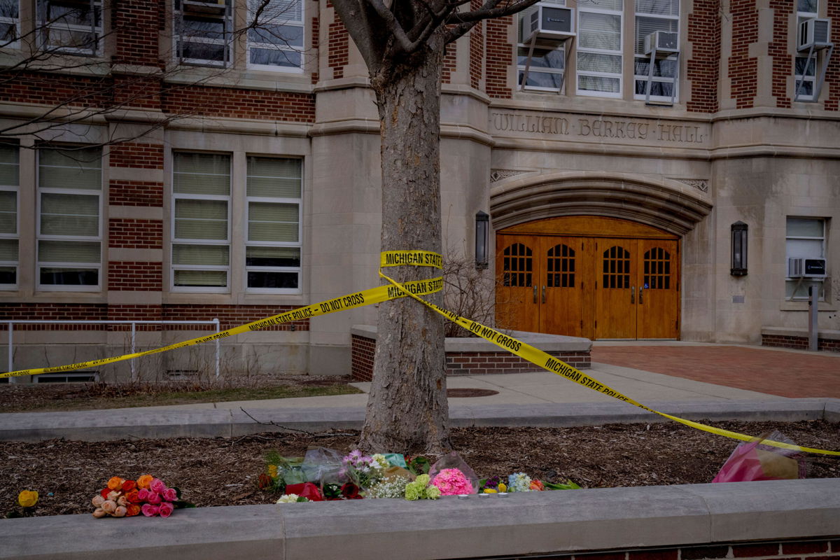 <i>Nic Antaya for The Washington Post/Getty Images</i><br/>Three students wounded in a deadly shooting last week at Michigan State University remain in critical condition Sunday. Berkey Hall