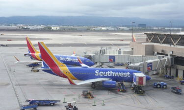 Southwest Airlines planes are seen here parked at Gates D4 and D6 in Terminal 4 of the Sky Harbor International Airport on December 30