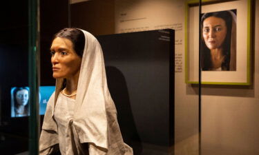 A reconstructed face of an ancient woman known as "Hinat