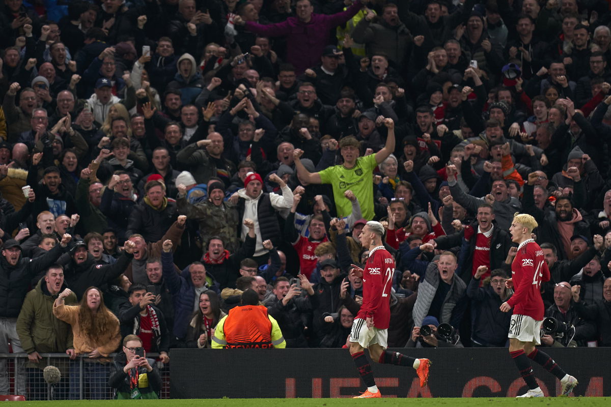 <i>Pedro Salado/Quality Sport Images/Getty Images</i><br/>Brazilian Antony scored Manchester United's winner against Barcelona.
