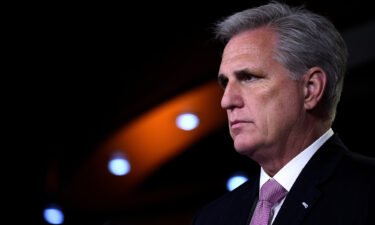 Kevin McCarthy speaks to the media on Capitol Hill in Washington
