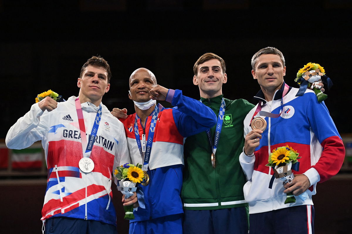 <i>Luis Robayo/AFP/Getty Images</i><br/>(Left to right) Silver medalist Pat McCormack