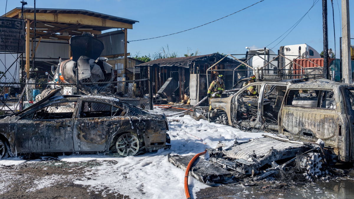 <i>Miami Dade Fire Rescue</i><br/>CNN affiliate WSVN video showed several semi-tractors