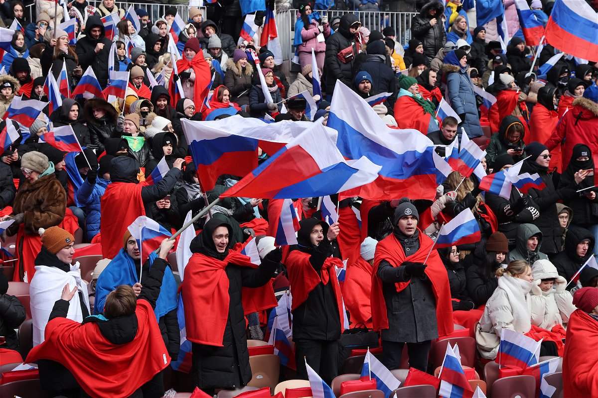 <i>Getty Images</i><br/>Thousands were there at the rally at a stadium in Moscow.