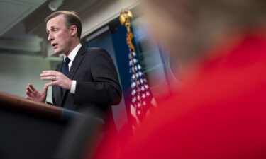 National security adviser Jake Sullivan speaks during a news conference at the White House in Washington