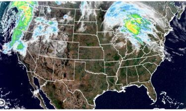 A look at the satellite radar just after 11 a.m. ET on Monday