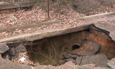 A massive hole has formed on Mohawk Avenue and Sherwood Drive at the bridge that goes over the Eubanks Creek making residents concerned. City officials said it was caused by a drainage problem.