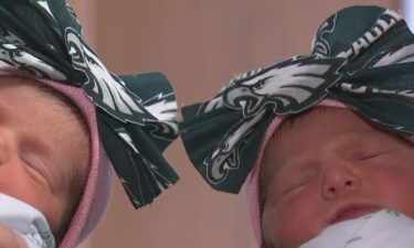 Identical twins Farah and Layla Teberian are ready for the Super Bowl