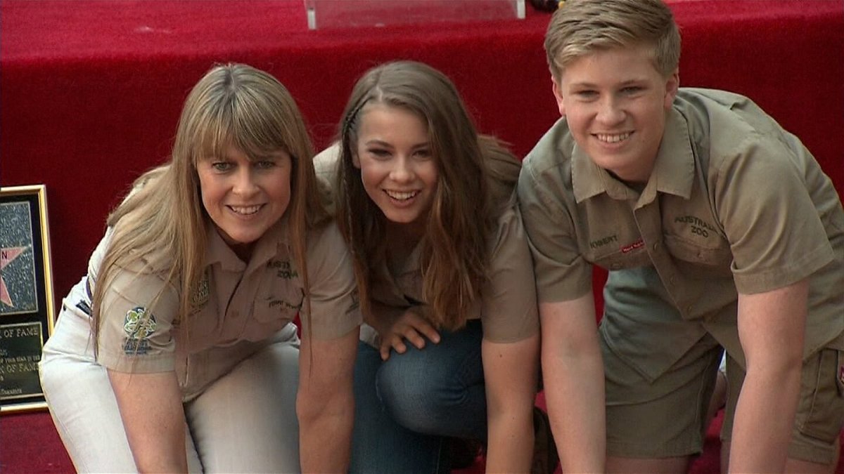 <i>CNN</i><br/>Steve Irwin's widow Terri (L) and his children Bindi and Robert are shown here revealing his star on the Hollywood Walk of Fame. Bindi Irwin recently revealed she has undergone surgery for endometriosis.