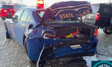 A 51-year-old driver from Saginaw has been cited for careless driving after hitting a Michigan State Police Trooper.