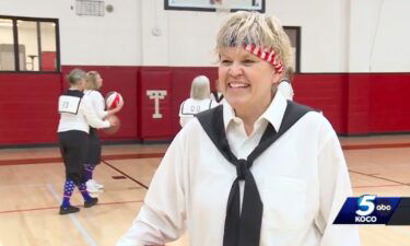 A basketball team of women in their 60s and 70s took on the Tuttle Fire Department to raise money for charity. The team goes by ‘The Grannys.’