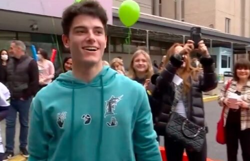 Brandt Morgan was welcomed with a big celebration from dozens of his friends outside a hospital after finishing his last chemo treatment on Thursday. It's been a long time coming for Brandt Morgan.