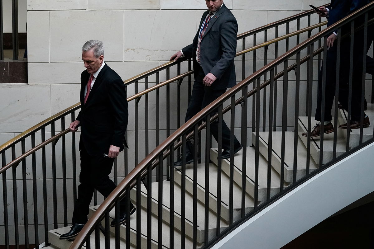 <i>Elizabeth Frantz/Reuters</i><br/>House Speaker Kevin McCarthy is seen last month walking to a meeting on Capitol Hill in Washington