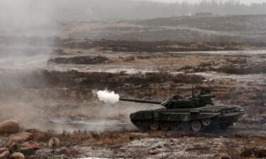A Russian tank during a military exercise. Ukrainian forces in Crimea have reportedly been issued with a deadline for surrender by the Russian military as it continues to mass equipment and personnel along the border.