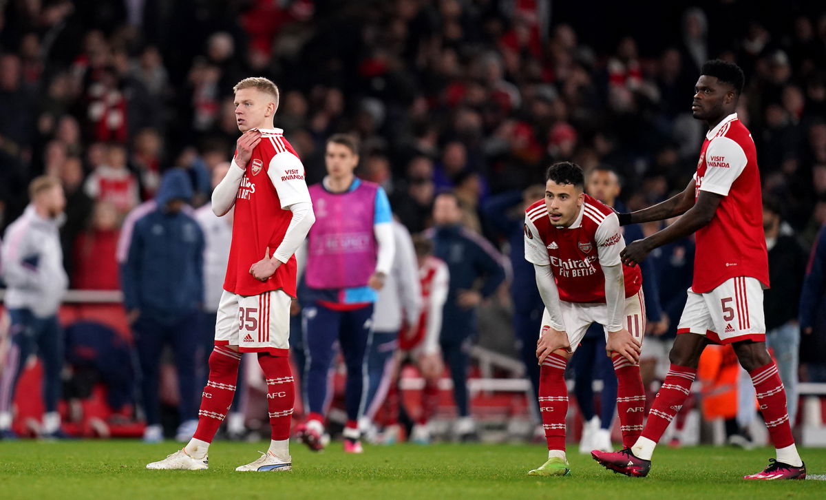 <i>John Walton/PA Images/Getty Images</i><br/>Arsenal's Oleksandr Zinchenko (left)