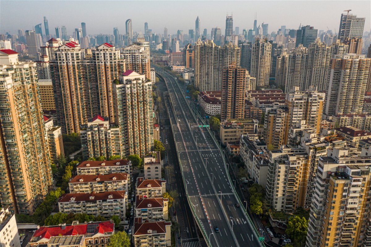 Empty roads in Shanghai during the city's two-month Covid-19 lockdown in 2022.
