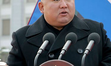 The United States on Wednesday imposed sanctions on three companies and two individuals for 'illicitly' generating income for North Korea. Kim Jong Un is pictured here in 2022 in Pyongyang