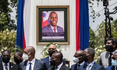 Officials attend a ceremony in honor of late Haitian President Jovenel Moise at the National Pantheon Museum in Port-au-Prince