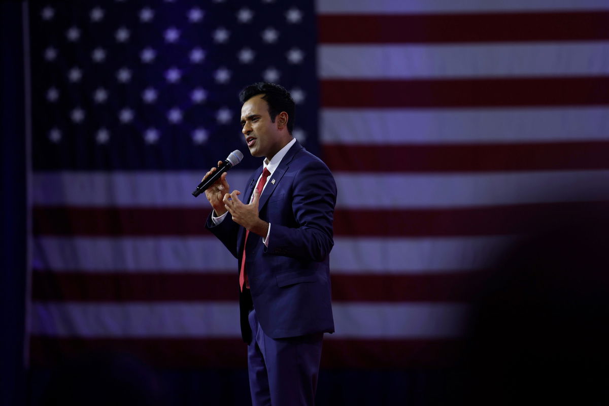 <i>Anna Moneymaker/Getty Images</i><br/>Republican presidential candidate Vivek Ramaswamy