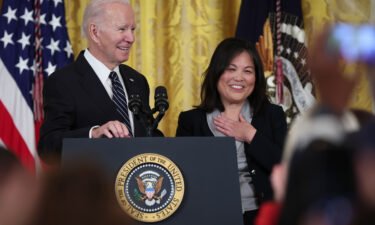 President Joe Biden announces Julie Su as his nominee to be the next Secretary of Labor during an event in the East Room of the White House March 1