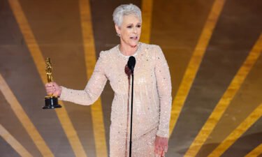 Jamie Lee Curtis accepts the award for actress in a supporting role at the 95th Academy Awards at the Dolby Theatre on Sunday.