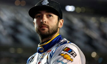 NASCAR driver Chase Elliott will miss Sunday's race in Las Vegas after injuring his leg while snowboarding in Colorado. Elliott is pictured on February 15